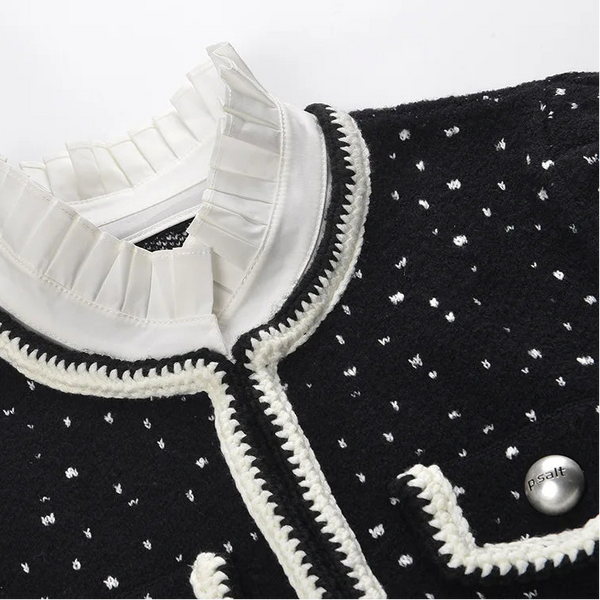 Colorblock Ruffle Knit Cardigan Winteres