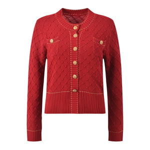 Diamond Knit O-Neck Cardigan Winteres