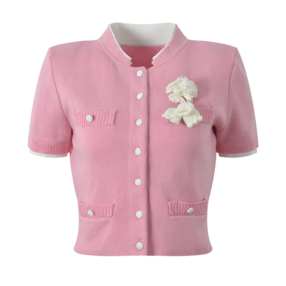 Floral O-neck Knit Cardigan Winteres