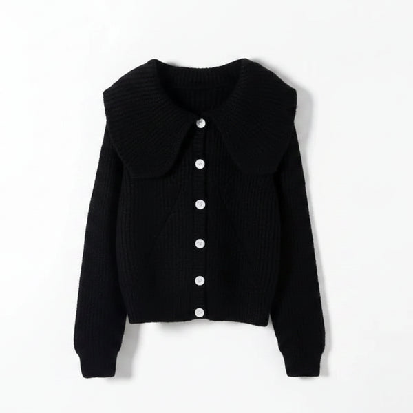 Peter Pan Collar Drop-Shoulder Cardigan Winteres