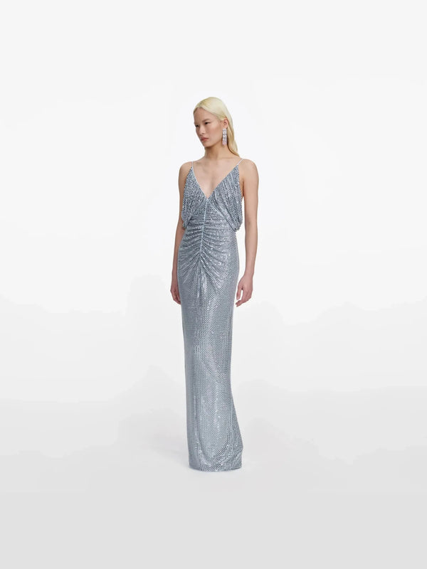 Ziraya Blue Diamond Backless Dress Winteres