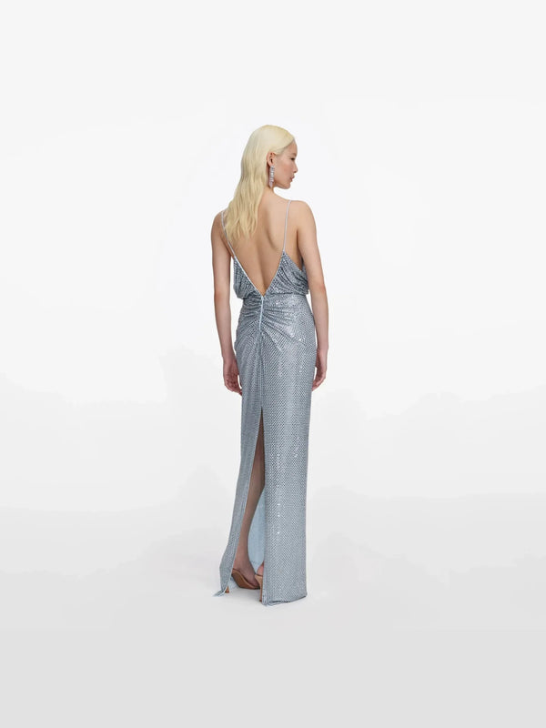 Ziraya Blue Diamond Backless Dress Winteres