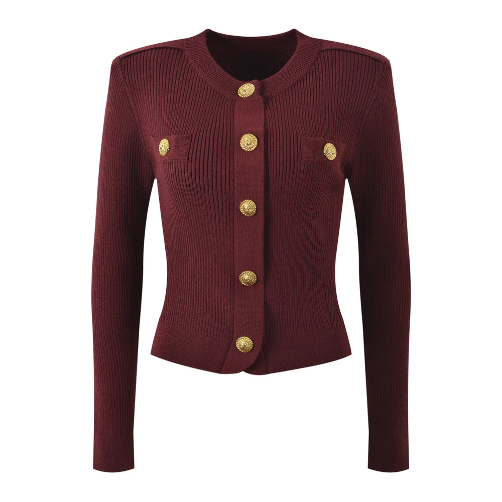 Elegant O-Neck Knit Cardigan Winteres