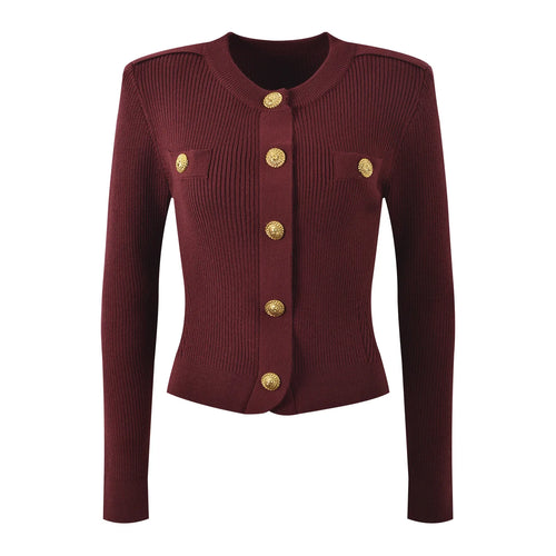 Elegant O-Neck Knit Cardigan Winteres