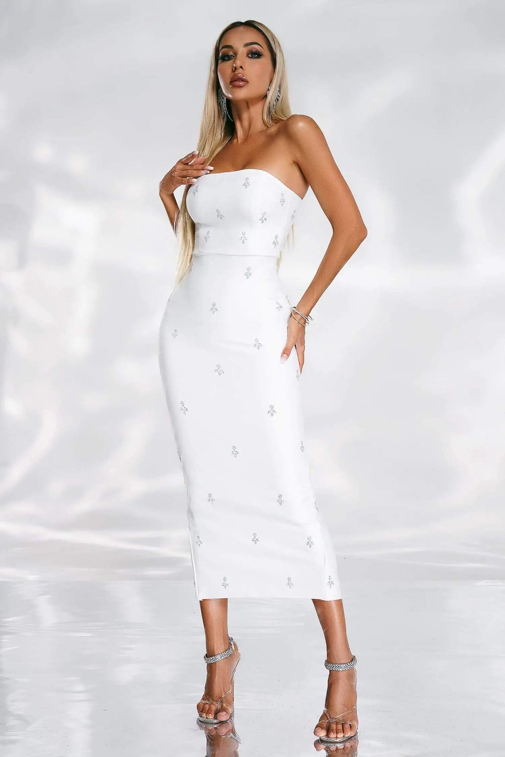 Wyleme Strapless Midi Dress Winteres