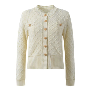 Diamond Knit O-Neck Cardigan Winteres