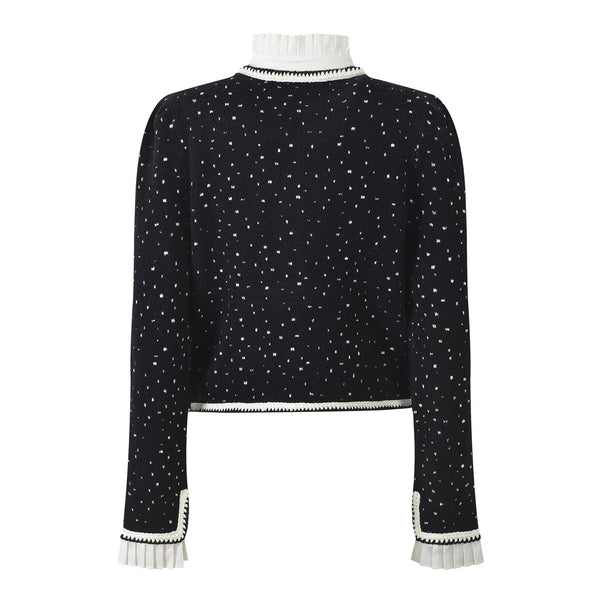 Colorblock Ruffle Knit Cardigan Winteres