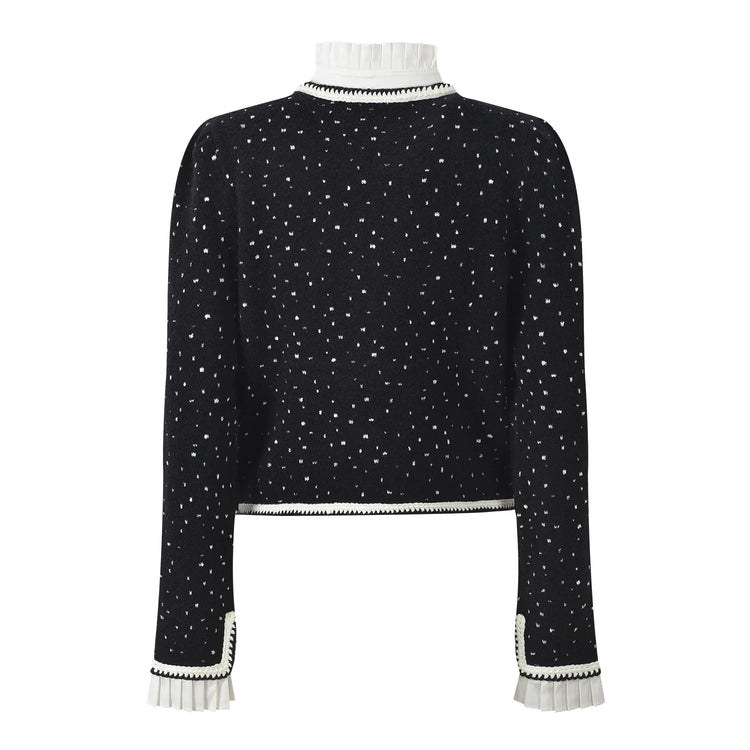 Colorblock Ruffle Knit Cardigan Winteres