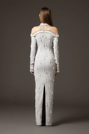 Leontine Harper Diamond Mesh Maxi Dress