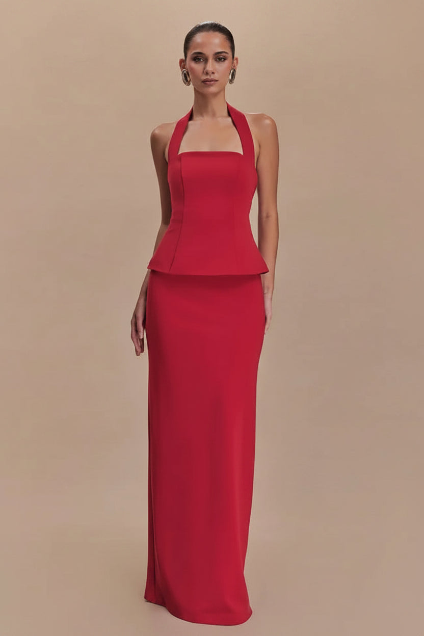 Square-Collar Two-Piece Set Winteres