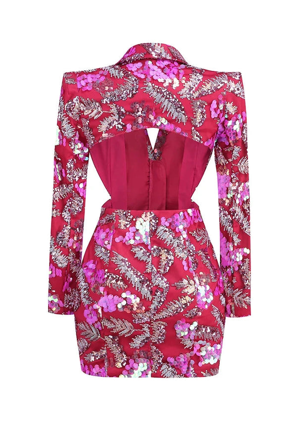 Crystal Sequin Blazer Dress Winteres