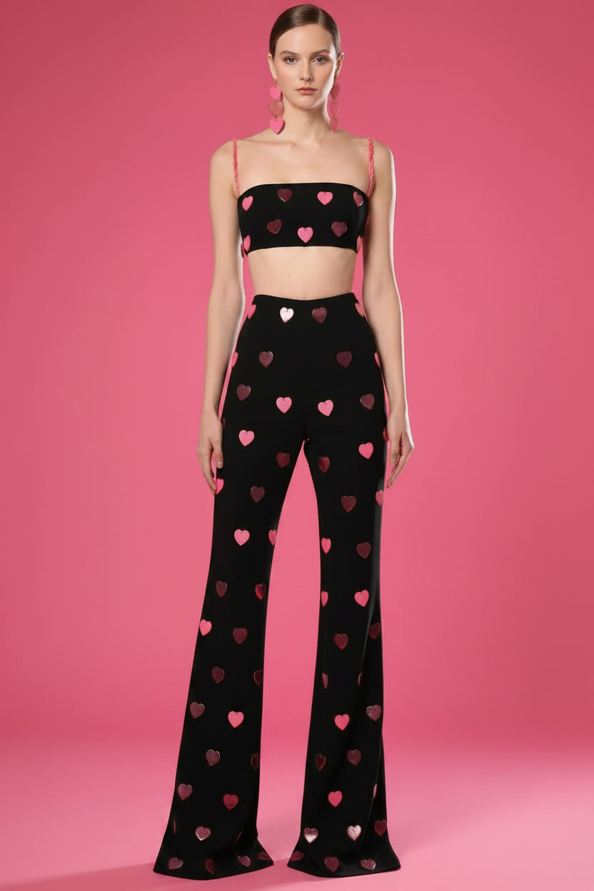 Heart Sequin Sleeveless Set Winteres