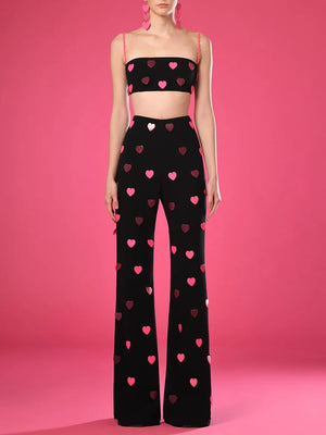 Heart Sequin Sleeveless Set Winteres