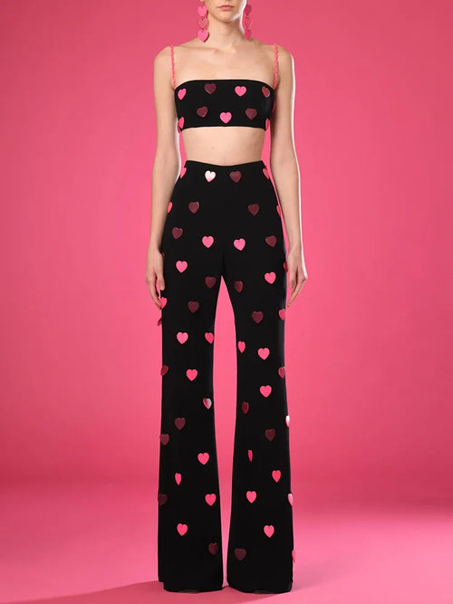 Heart Sequin Sleeveless Set Winteres