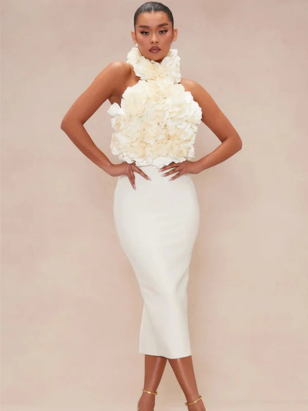 Rosy Bandage Dress Florals Winteres