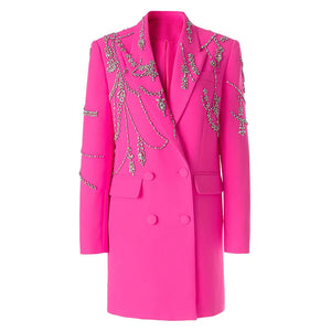 Crystal Double-Breasted Blazer Dress Winteres