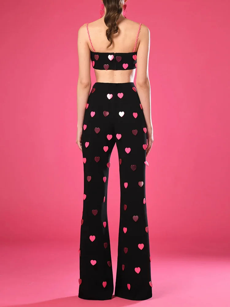 Heart Sequin Sleeveless Set Winteres