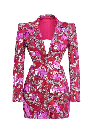 Crystal Sequin Blazer Dress Winteres