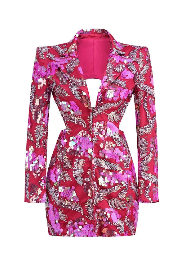 Crystal Sequin Blazer Dress Winteres