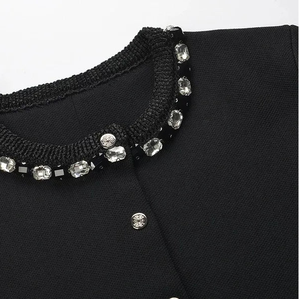 Lace-Up Shoulder Knit Dress Set Winteres