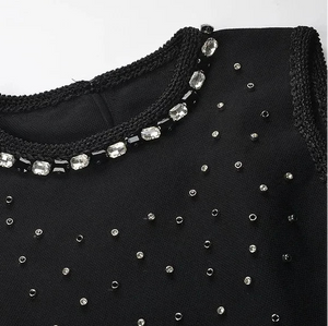 Lace-Up Shoulder Knit Dress Set Winteres