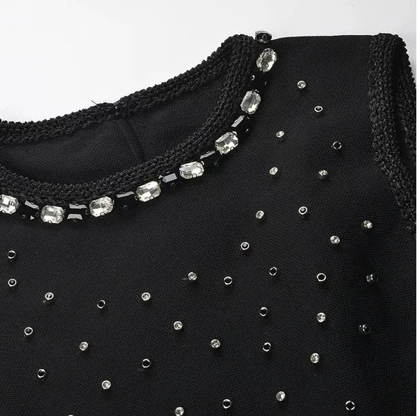 Lace-Up Shoulder Knit Dress Set Winteres