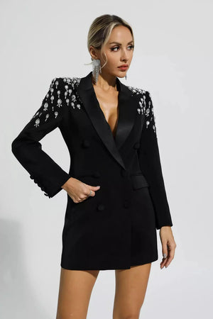 The Bejeweled Shoulder Blazer Dress Winteres