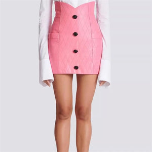 Leather Jacket & Mini Skirt Set Winteres