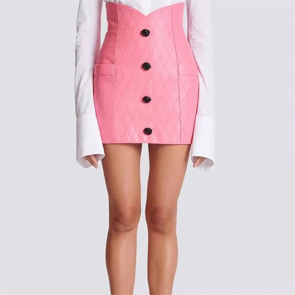 Leather Jacket & Mini Skirt Set Winteres