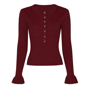 Slim Knit Sweater & Pleated Skirt Set Winteres