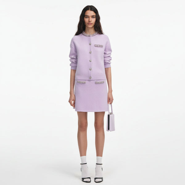 Rhinestone Cardigan & Mini Skirt Set Winteres