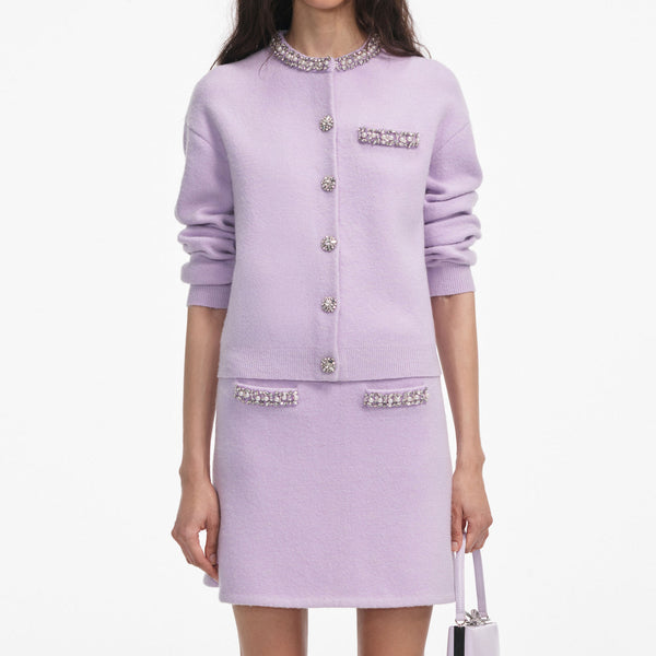 Rhinestone Cardigan & Mini Skirt Set Winteres