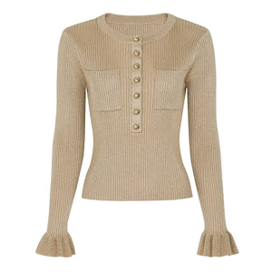 Slim Knit Sweater & Pleated Skirt Set Winteres