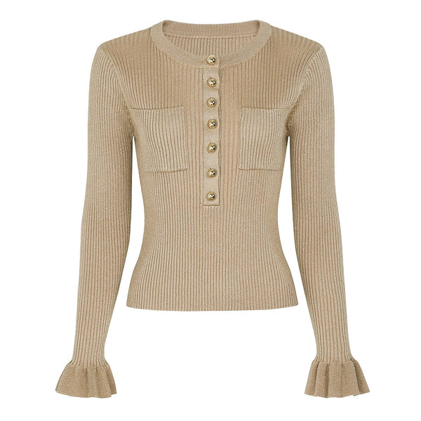 Slim Knit Sweater & Pleated Skirt Set Winteres