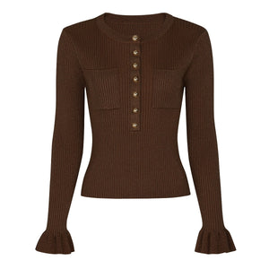 Slim Knit Sweater & Pleated Skirt Set Winteres