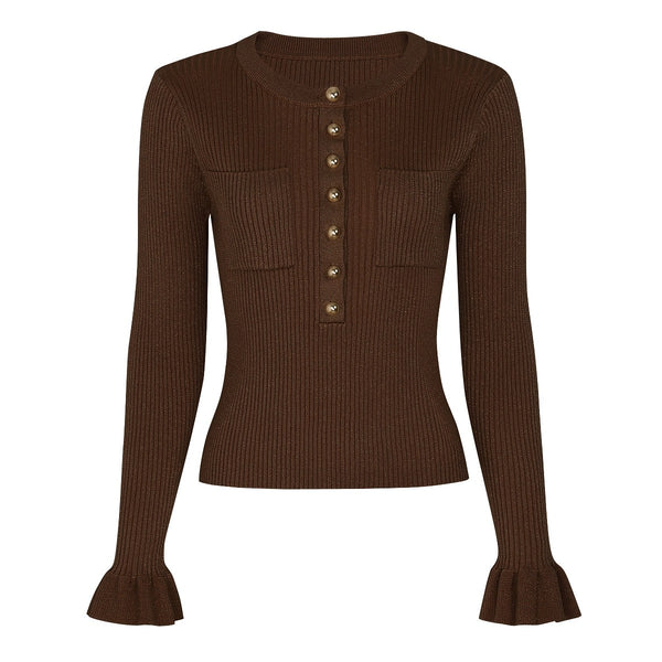 Slim Knit Sweater & Pleated Skirt Set Winteres