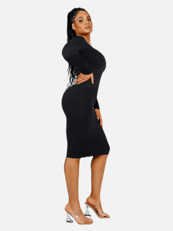 Long-Sleeve Bodycon Shaping Dress Winteres