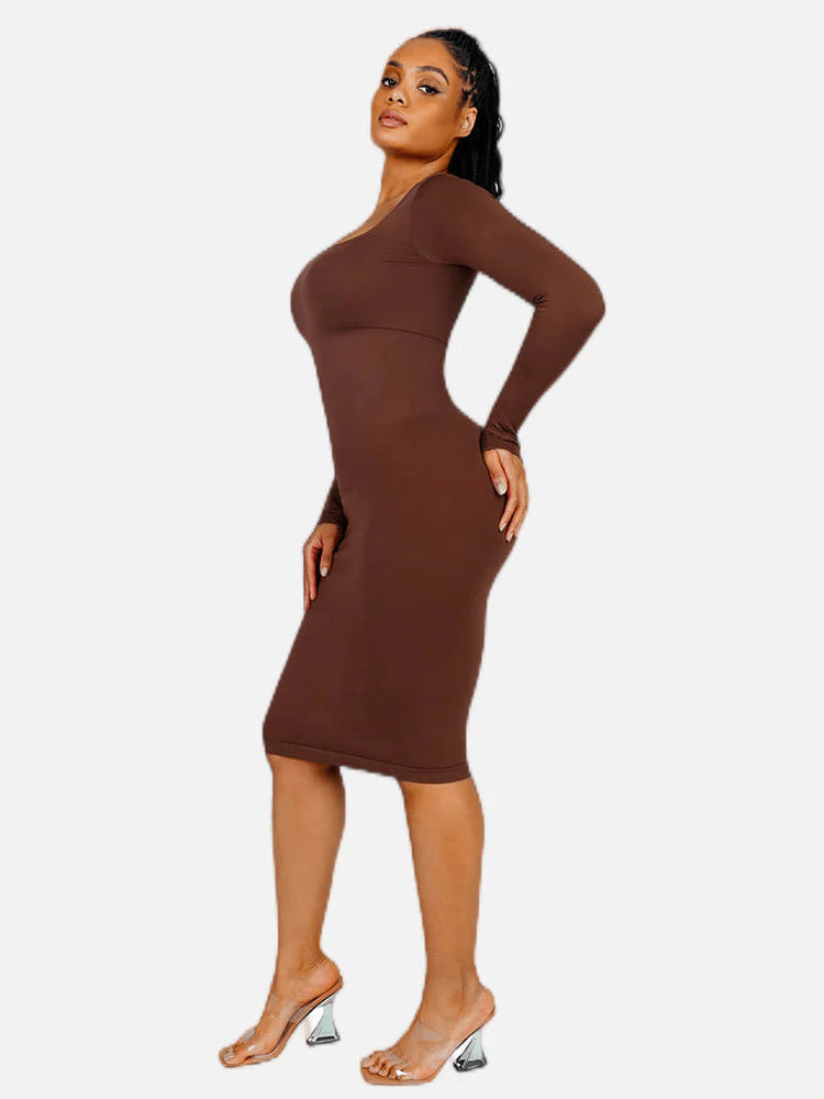 Long-Sleeve Bodycon Shaping Dress Winteres