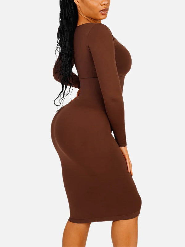 Long-Sleeve Bodycon Shaping Dress Winteres