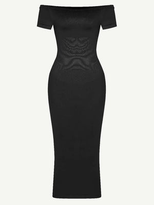 Long-Sleeve Tummy-Compression Midi Dress Winteres