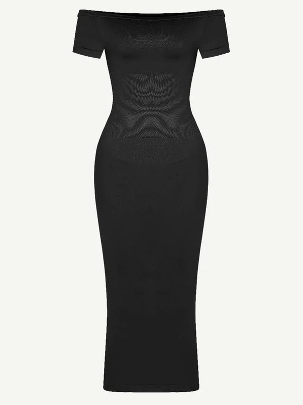 Long-Sleeve Tummy-Compression Midi Dress Winteres