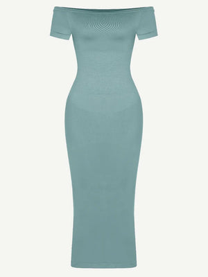 Long-Sleeve Tummy-Compression Midi Dress Winteres