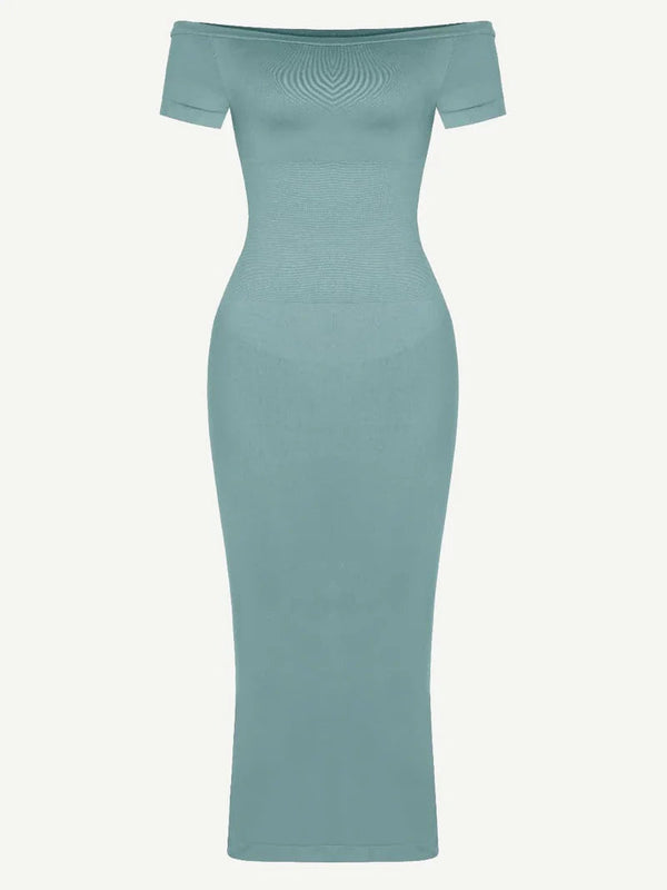 Long-Sleeve Tummy-Compression Midi Dress Winteres
