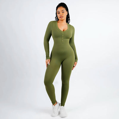 Long-Sleeve Seamless Shaping Jumpsuit Winteres
